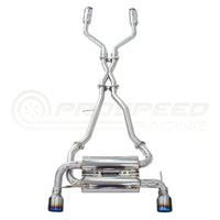 Invidia Gemini Cat Back Exhaust - Rolled Titanium Blue Tips Nissan Z 