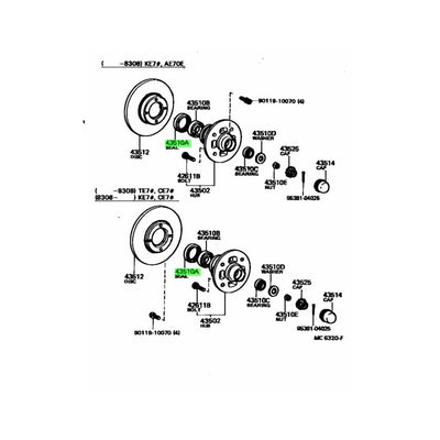 TOYOTA OEM AE86/TE71 Front Axle Hub oil seal 90311-41123