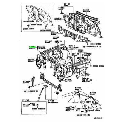 TOYOTA OEM FRONT BUMPER HOOD - 53382-12050