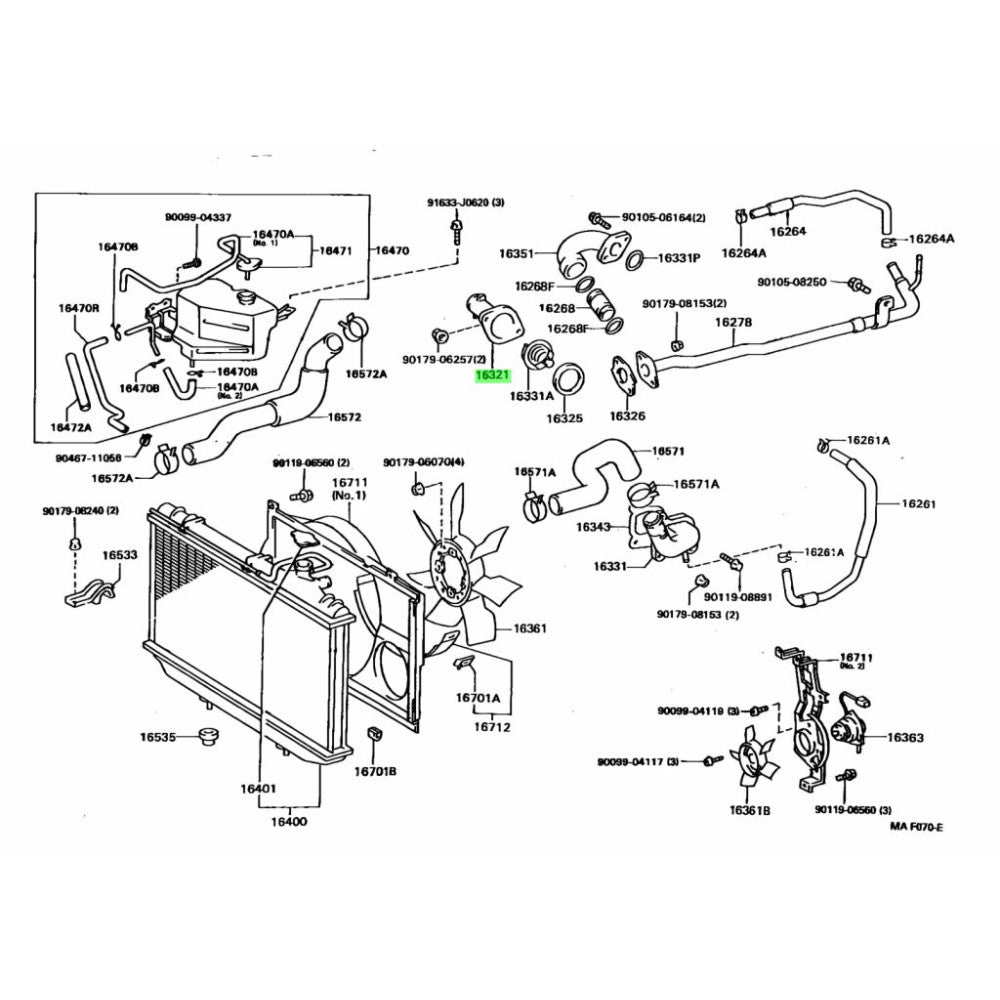 TOYOTA OEM JZA80 2JZGTE Thermostat Housing 16321-46050