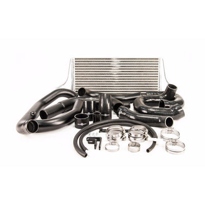 Process West Front Mount Intercooler Kit w/Silver Core, Black Piping for Subaru STI 08-14 - PWFMIC03