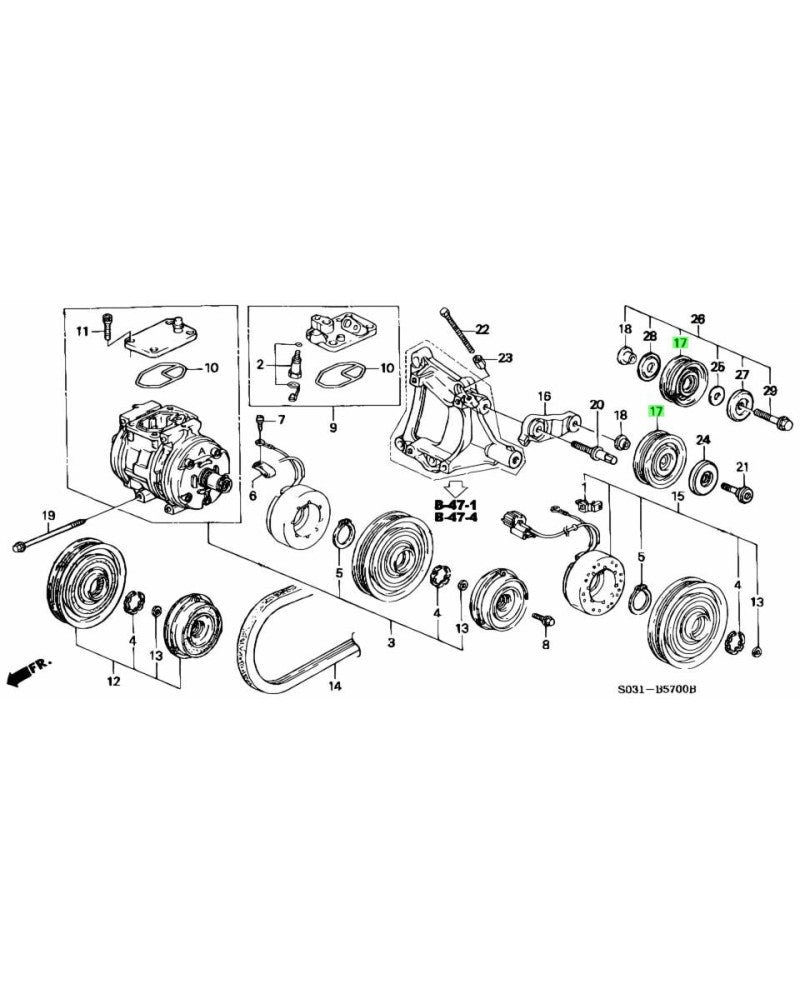 HONDA OEM IDLE PULLEY - EG6 EK4 EK9 DC2 DB8