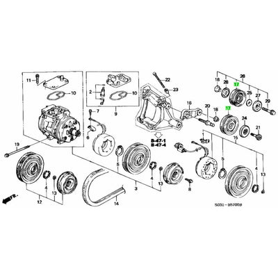 HONDA OEM IDLE PULLEY - EG6 EK4 EK9 DC2 DB8