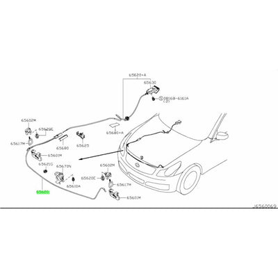 NISSAN OEM CABLE ASSEMBLY-HOOD LOCK CONTROL - 65620-JK61A