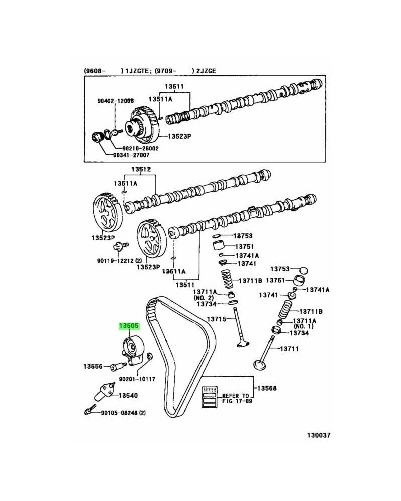 TOYOTA OEM TIMING BELT IDLER SUB-ASSY NO.1 13505-46070