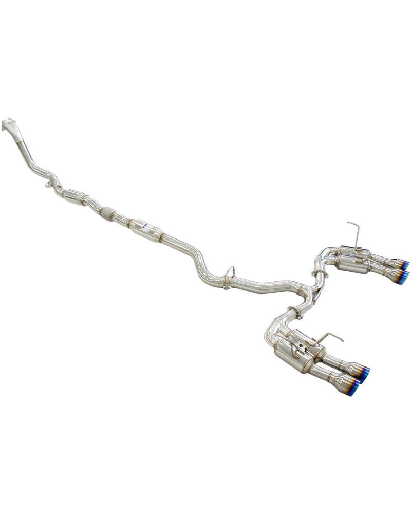 Invidia R400 Turbo Back Exhaust - Straight Cut Polished Stainless Tips Subaru WRX 11-14/STI 11-21 (5MT/6MT)