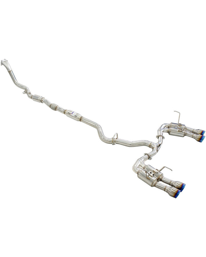 Invidia R400 Turbo Back Exhaust - Straight Cut Polished Stainless Tips Subaru WRX 11-14/STI 11-21 (5MT/6MT)