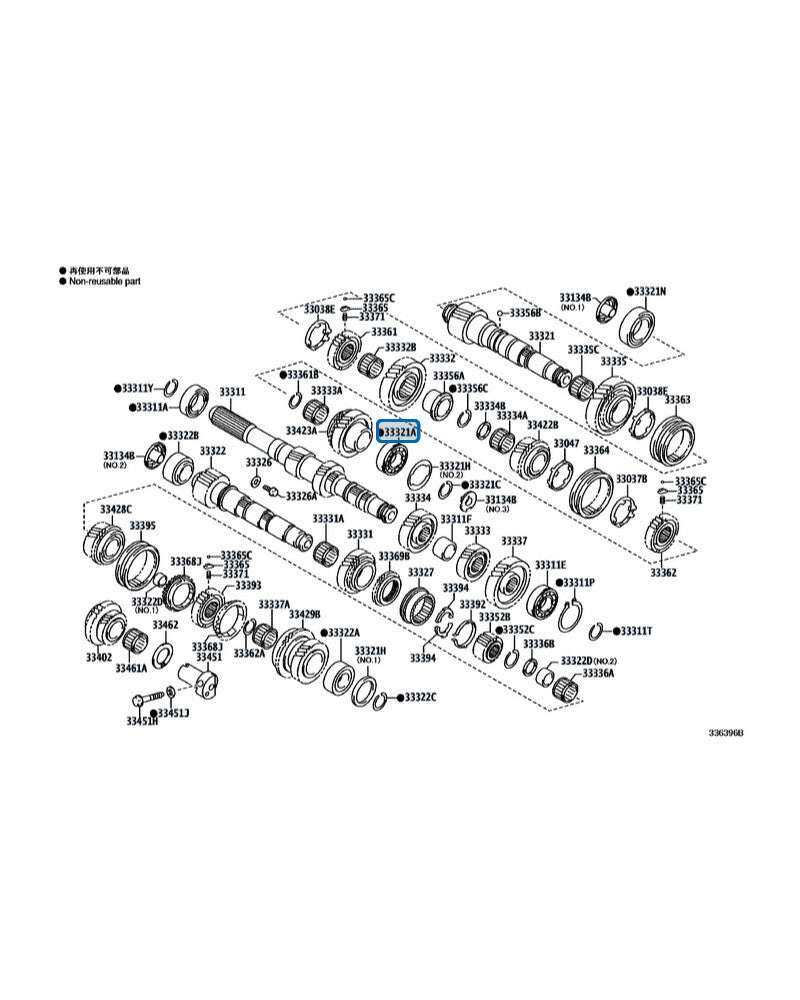 TOYOTA OEM BEARING FOR OUTPUT SHAFT REAR - 90366-32041