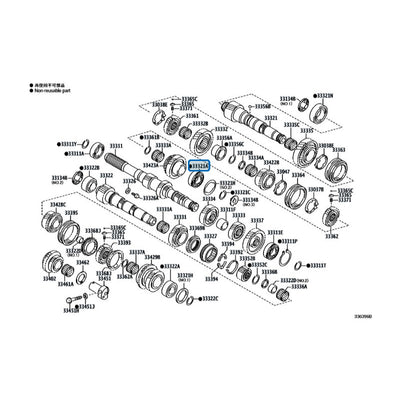 TOYOTA OEM BEARING FOR OUTPUT SHAFT REAR - 90366-32041