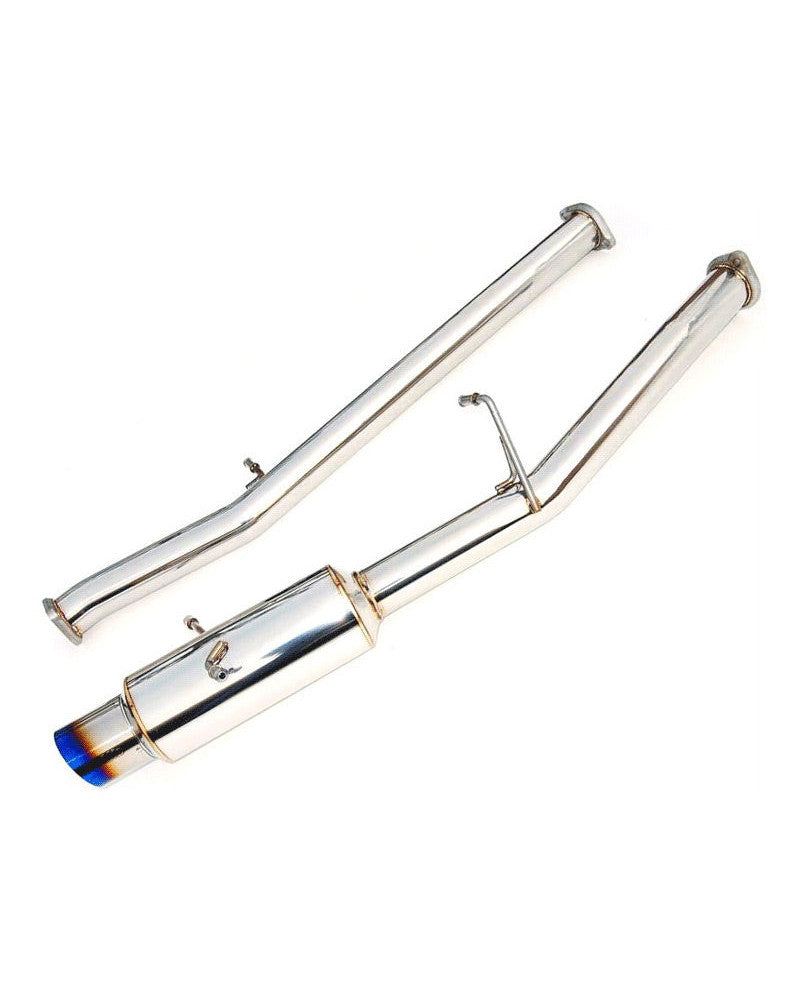 Invidia N1 Turbo Back Exhaust Non-Resonated - Straight Cut Titanium Blue Tips Subaru WRX/STI GD 01-07