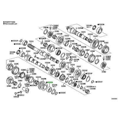 TOYOTA OEM BEARING FOR OUTPUT SHAFT NO.2 REAR - 90366-32044