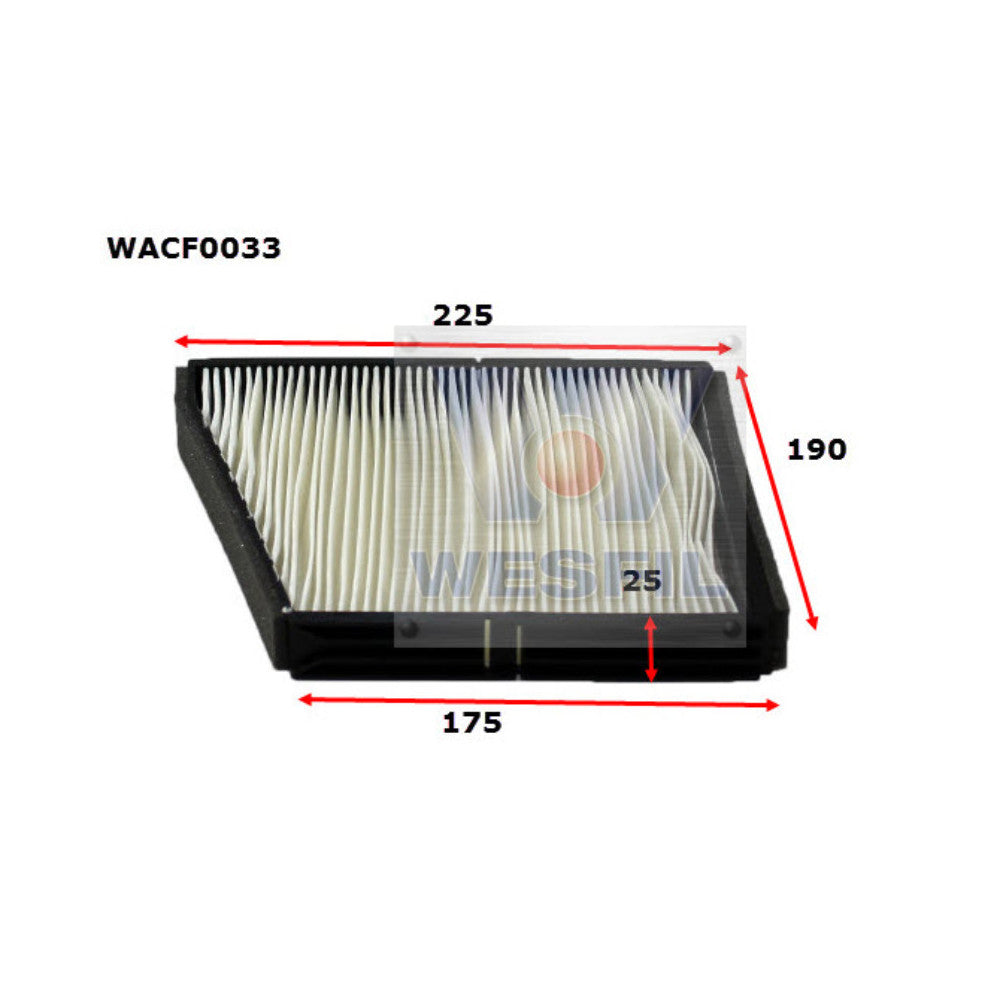 Wesfil CABIN FILTER RCA124P DAEWOOWACF0033