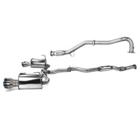 Invidia Q300 Turbo Back Exhaust - Straight Cut Titanium Blue Tips Subaru WRX 15-21 (CVT Auto)