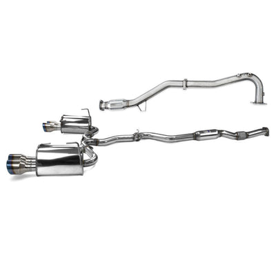 Invidia Q300 Turbo Back Exhaust - Straight Cut Titanium Blue Tips Subaru WRX 15-21 (CVT Auto)