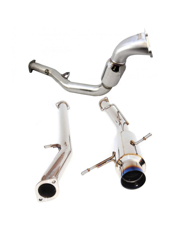 Invidia N1 Turbo Back Exhaust Non-Resonated - Straight Cut Black Stainless Tips Subaru WRX/STI GD 01-07