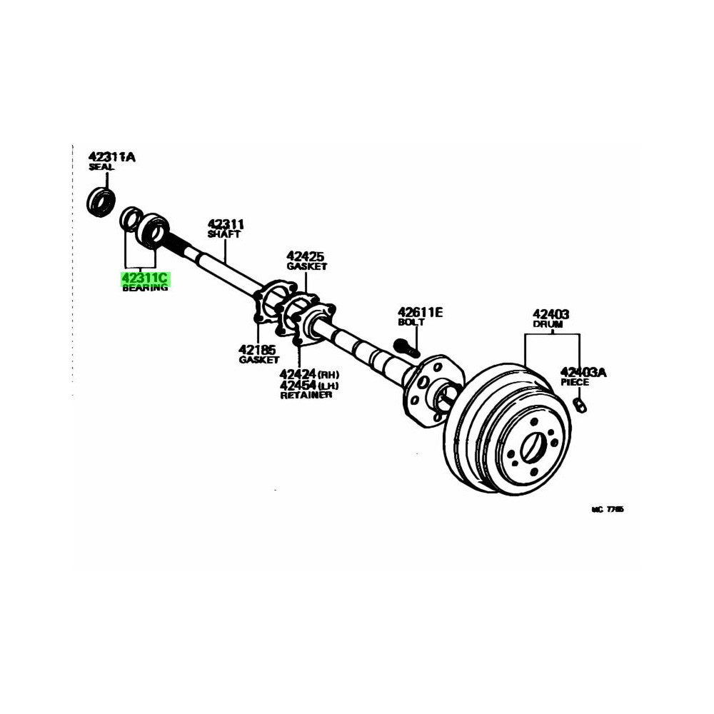 TOYOTA OEM AE86 Levin/Trueno/Sprinter Rear Axle Shaft bearing 04421-14010