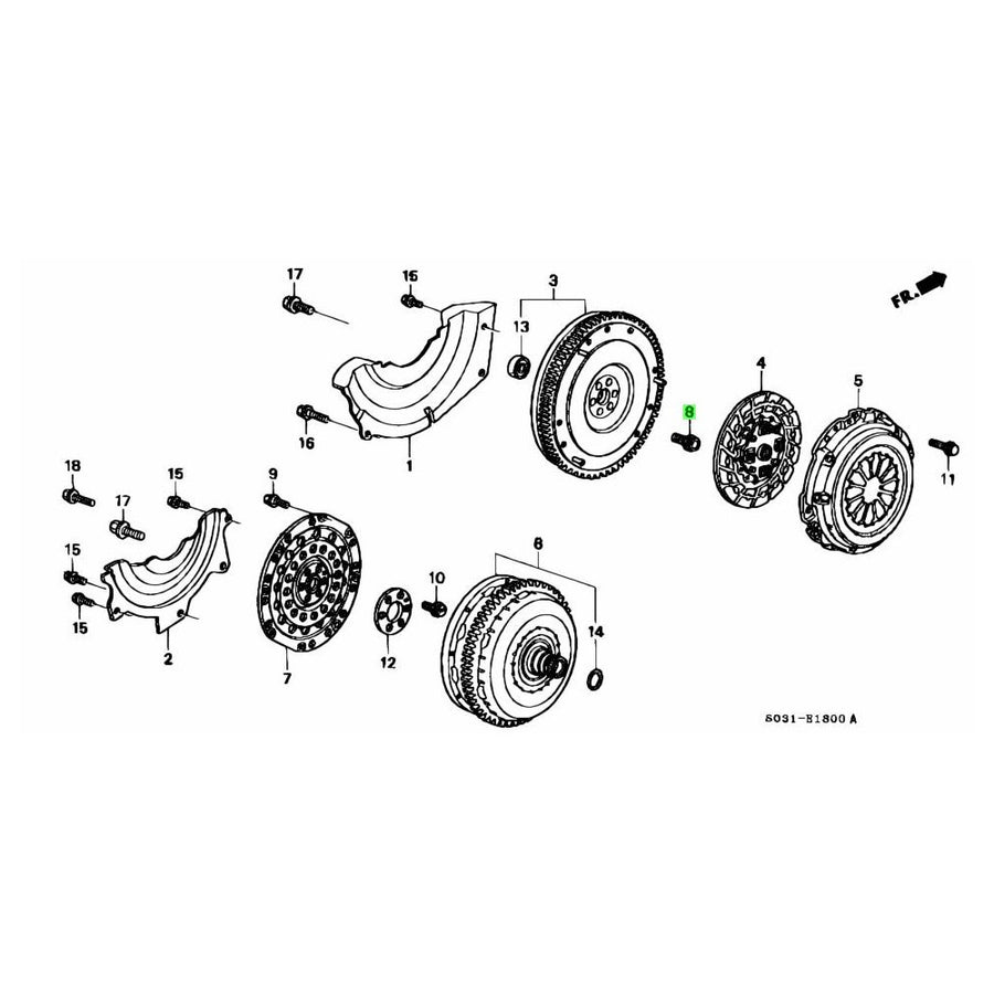 HONDA OEM Clutch Flywheel Bolt 90011-PM0-000