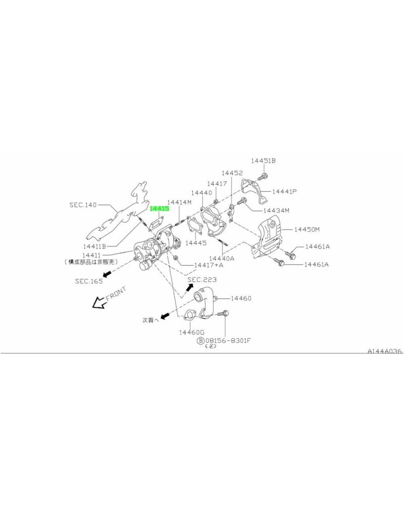 NISSAN OEM Turbo Charger Manifold Gasket T3 FOR Nissan RB20DET, RB25DET, RB30ET, VG30DET - 14415-4P200