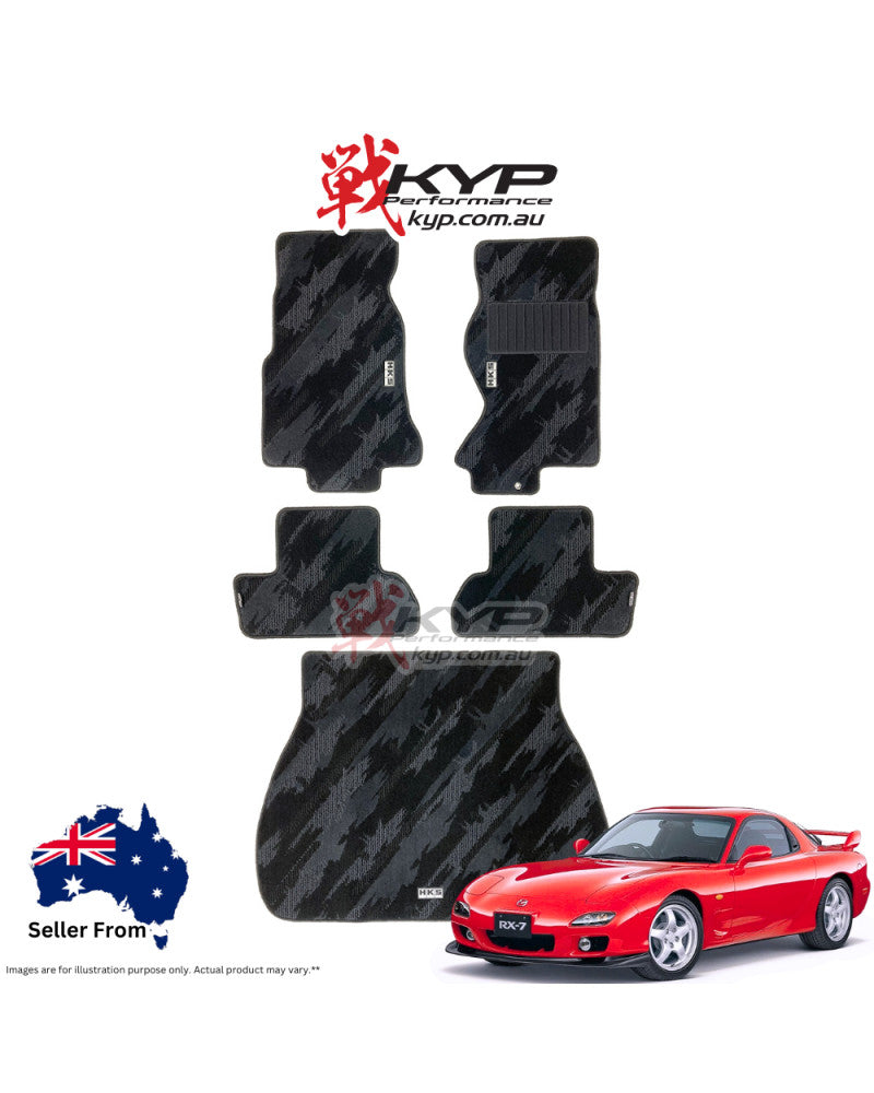 HKS FLOOR AND LUGGAGE MATS OCT RHD SET OF 5 FOR MAZDA RX-7 FD3S 53001-AZ008