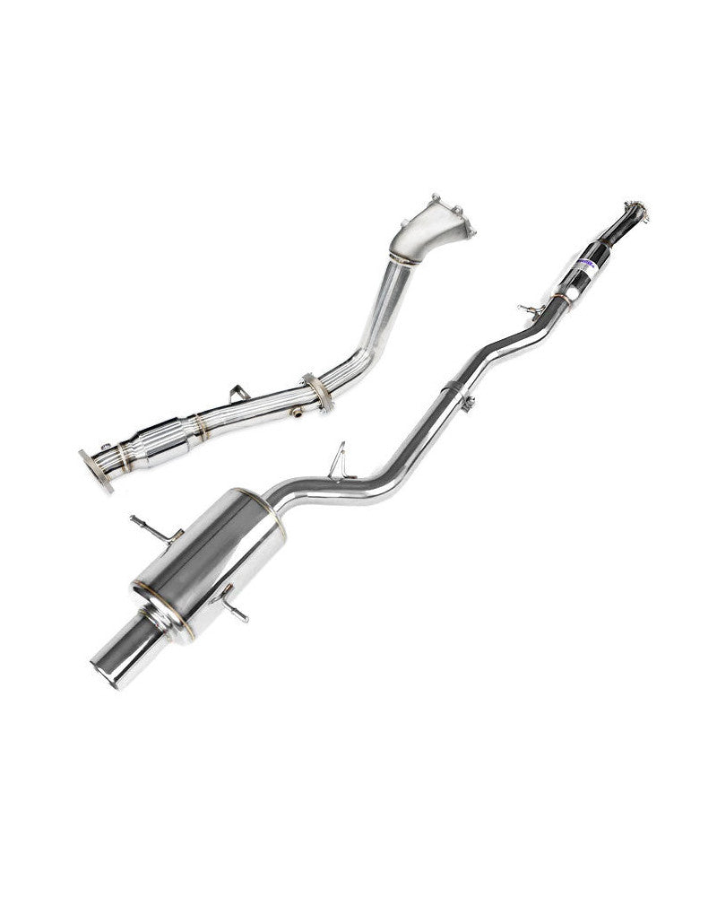 Invidia G200 Turbo Back Exhaust w/Hyperflow Down Pipe - Rolled Polished Stainless Tips Subaru Forester XT SG 03-08