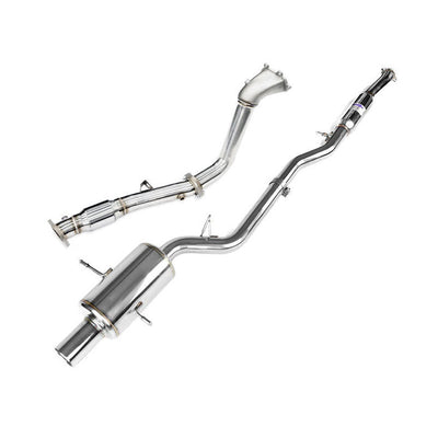 Invidia G200 Turbo Back Exhaust w/Hyperflow Down Pipe - Rolled Polished Stainless Tips Subaru Forester XT SG 03-08