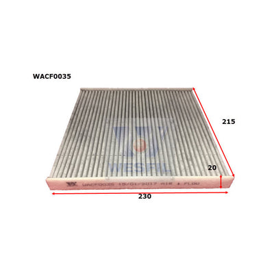 Wesfil CABIN FILTER RCA137P TOYOTAWACF0035