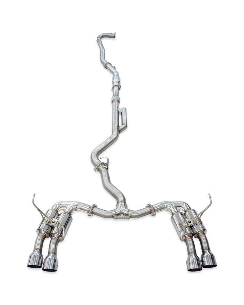 Invidia R400 Turbo Back Exhaust - Straight Cut Titanium Blue Tips Subaru WRX VB 22+ (Sedan CVT Auto)