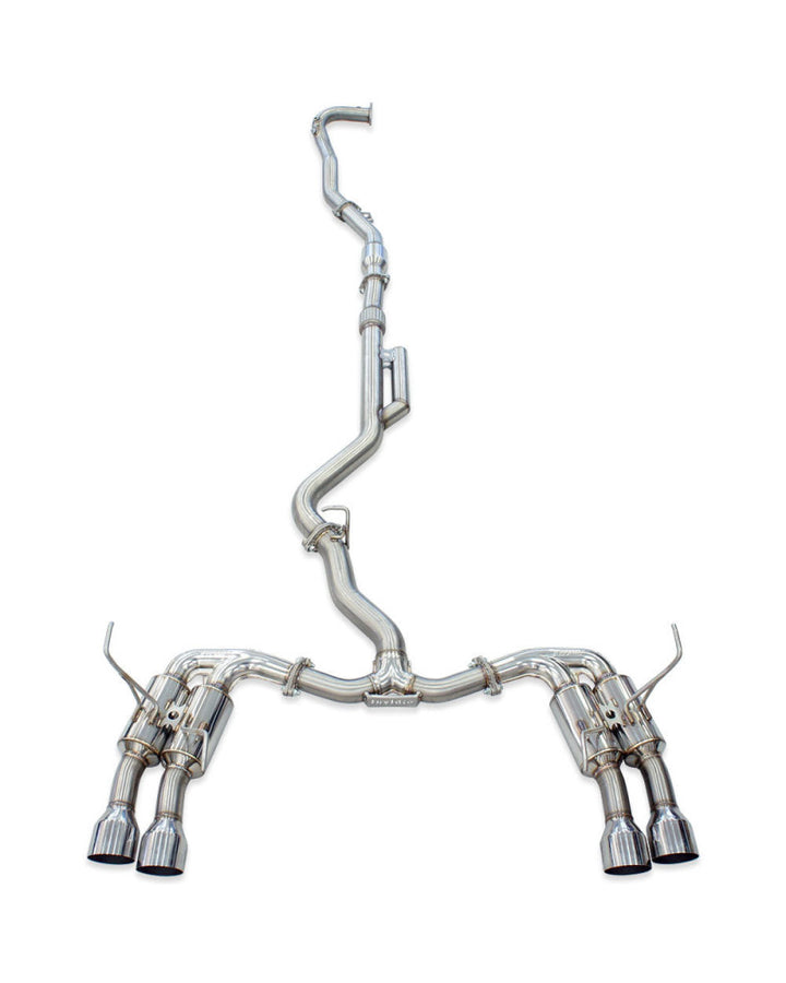 Invidia R400 Turbo Back Exhaust - Straight Cut Titanium Blue Tips Subaru WRX VB 22+ (Sedan CVT Auto)