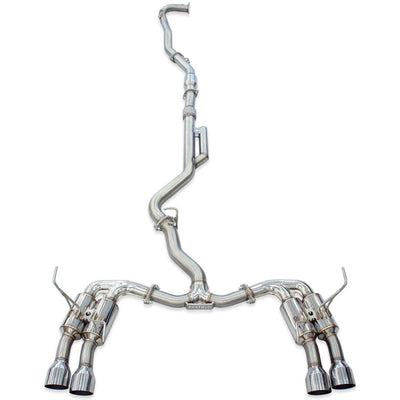 Invidia R400 Turbo Back Exhaust - Straight Cut Titanium Blue Tips Subaru WRX VB 22+ (Sedan CVT Auto)