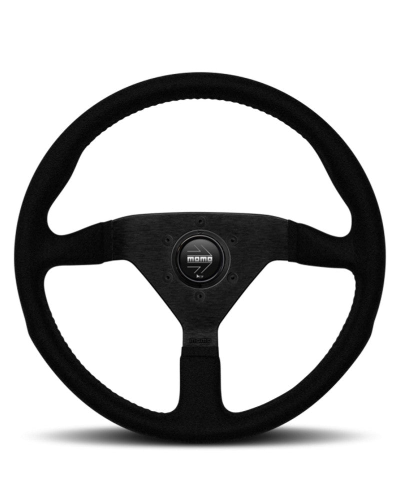 MOMO Montecarlo Black Alcantara 350mm Steering Wheel - VMCALBLKBK35R