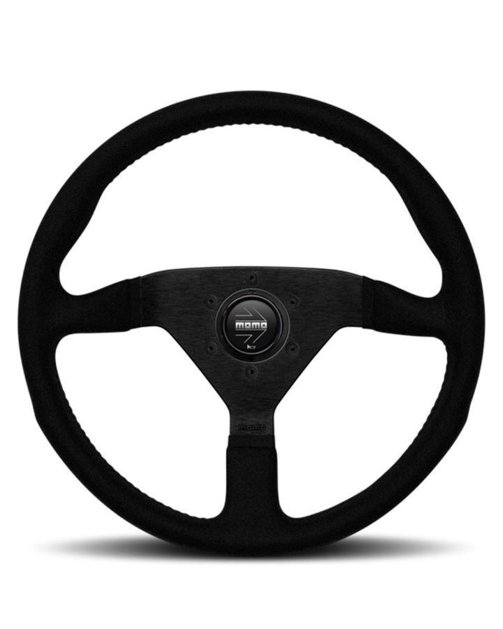 MOMO Montecarlo Black Alcantara 350mm Steering Wheel - VMCALBLKBK35R