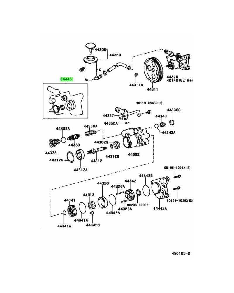 TOYOTA OEM POWER STEERING PUMP GASKET KIT - 04446-30120