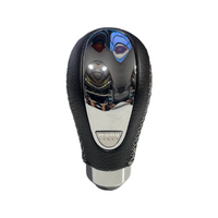 MOMO Gear Knob Combat Evo Chrome Black Leather