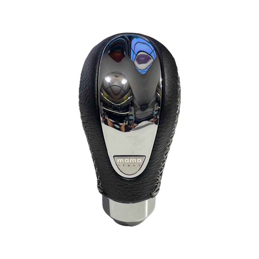 MOMO Gear Knob Combat Evo Chrome Black Leather
