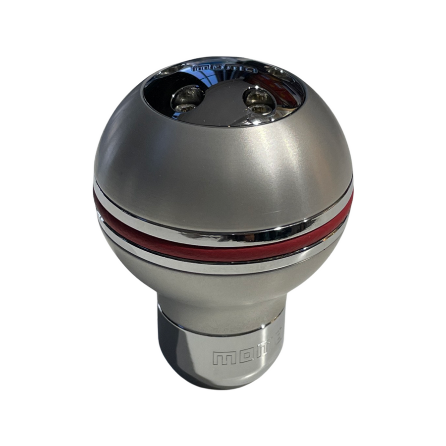 MOMO Gear Knob Aluminium Red Leather Band