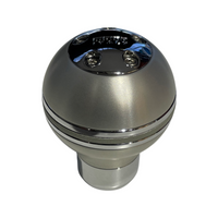 Momo Gear Knob Sphere Aluminium Silver Leather Band