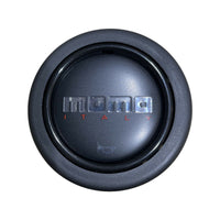 MOMO Chrome Over Black Round Lip Horn Button