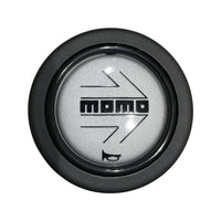 MOMO Black Arrow Over Silver Round Lip Horn Button