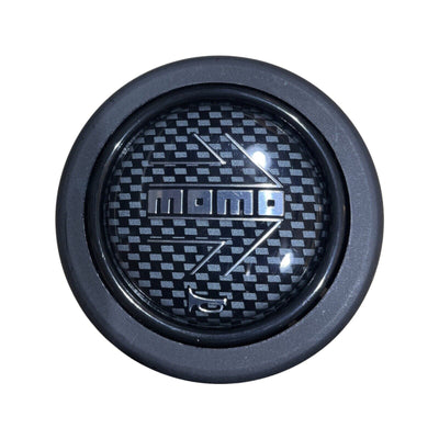 MOMO Chrome Arrow Over Carbon Round Lip Horn Button