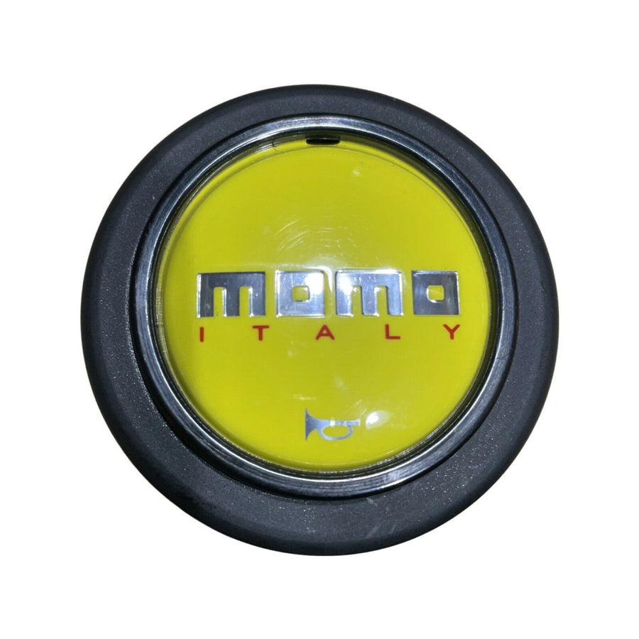 MOMO Chrome Yellow Protruding Round Lip Horn Button