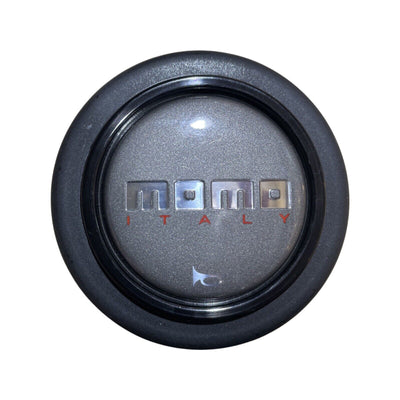 MOMO Chrome/Anthracite Protruding Round Lip Horn Button