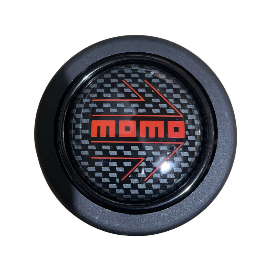 MOMO Red Arrow Carbon Fibre Round Lip Horn Button