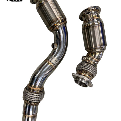 Active Autowerke S55 Downpipes w Active A-flow Cats – 2014+ M3 / M4, 2019+ M2 Competition