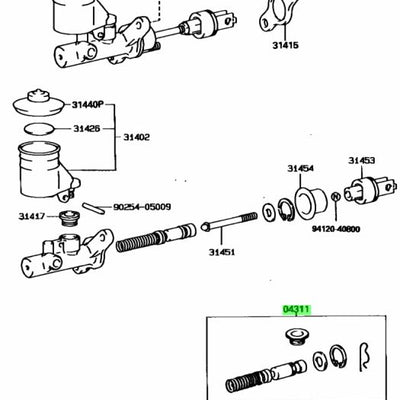 Genuine Toyota Clutch Master Cylinder Rebuild Repair Kit (04311-12110)