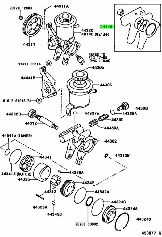 Genuine Toyota AE86 Power Steering Pump Rebuild Gasket & Seal Kit (04446-27011)