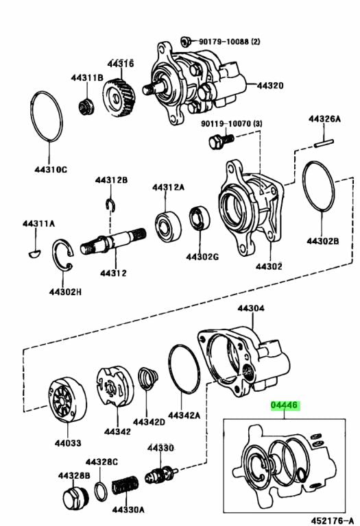 Toyota Genuine GASKET KIT, POWER STEERING PUMP 04446-60070