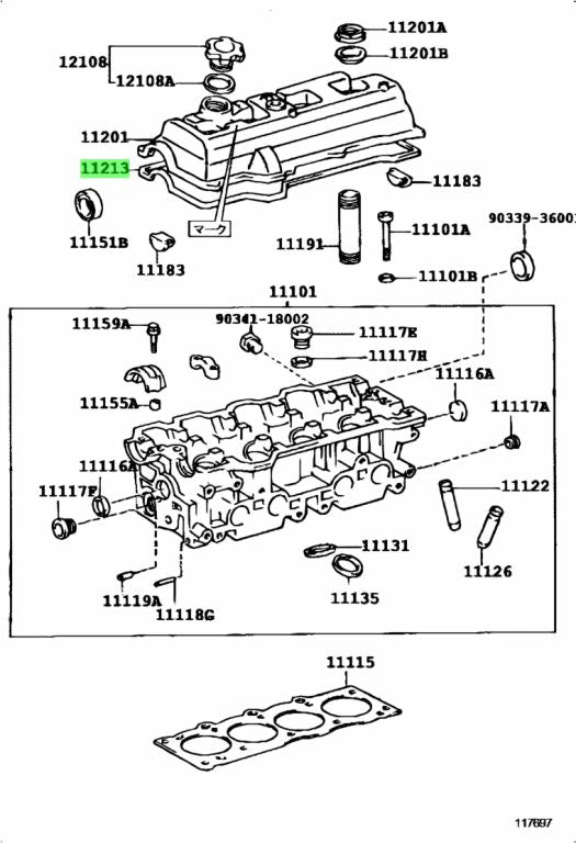 Toyota Genuine CYLINDER HEAD COVER GASKET 3SGE 11213-88560