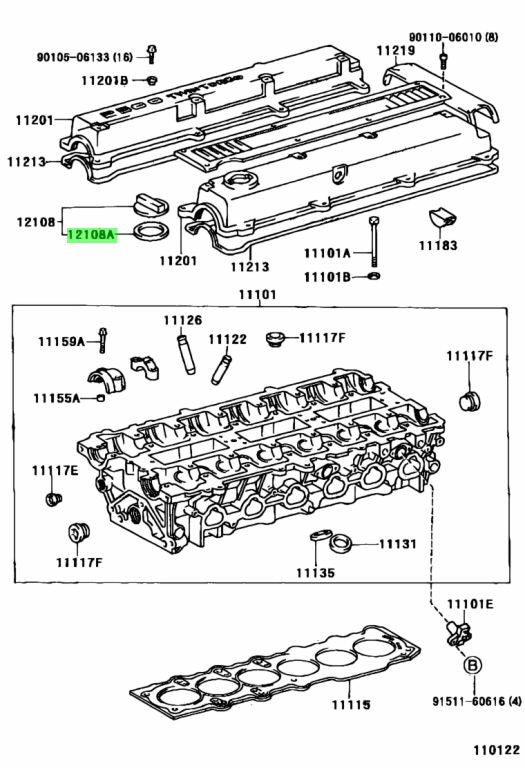 Toyota Genuine GASKET (FOR OIL FILLER CAP) 1JZ 2JZ 12195-20020