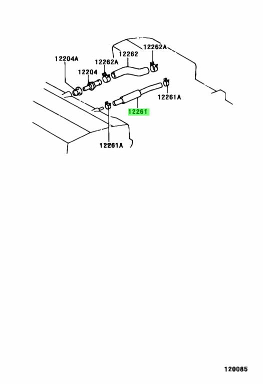 Toyota Genuine VENTILATION HOSE 12261-16070
