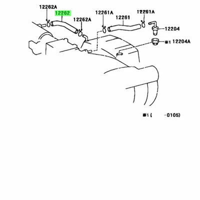 Toyota Genuine OEM 2JZGTE Exhaust Cover Breather Hose - 12262-46021